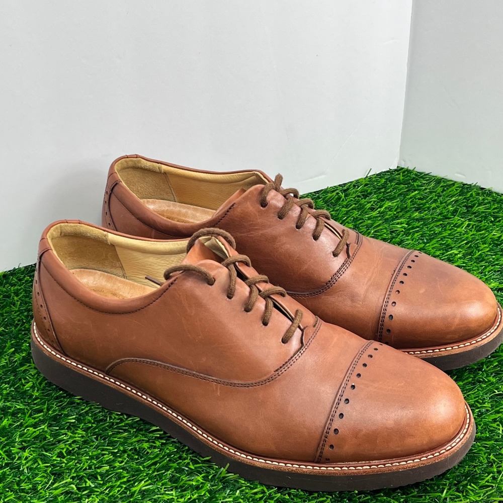 Samuel Hubbard Market Cap Oxford Whiskey Leather Mens Shoes M2140-065 Size 12 W‎